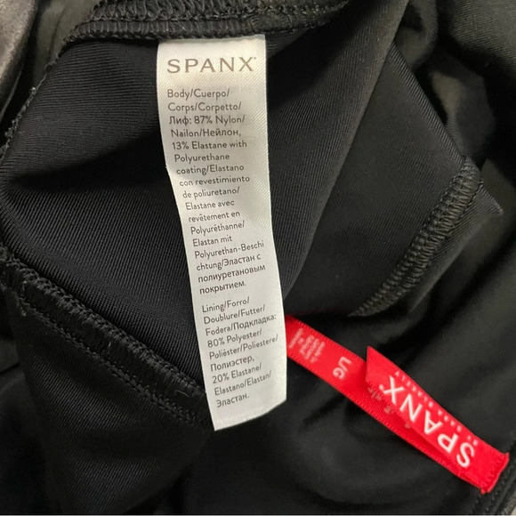 Spanx Moto Faux Leather Black Edgy Leggings Large - Picture 8 of 8